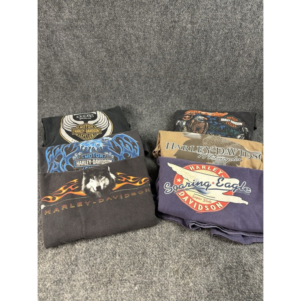 Lot of 6 Vintage Y2K 2000s Harley Davidson Tees Size XL Motorcycle Biker USA HTF
